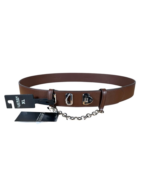 Lauren Ralph Lauren Accessories - RALPH LAUREN Logo Flip-Lock Chain-Embellished Wide Leather Belt